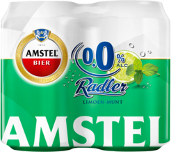 Amstel Radler Limoen Munt 0,0% Blikken 4 x 33cl